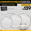 54 Peças Aparelho de Jantar em Porcelana Conjunto de Luxo - ATENCIPA BLACK 26/11